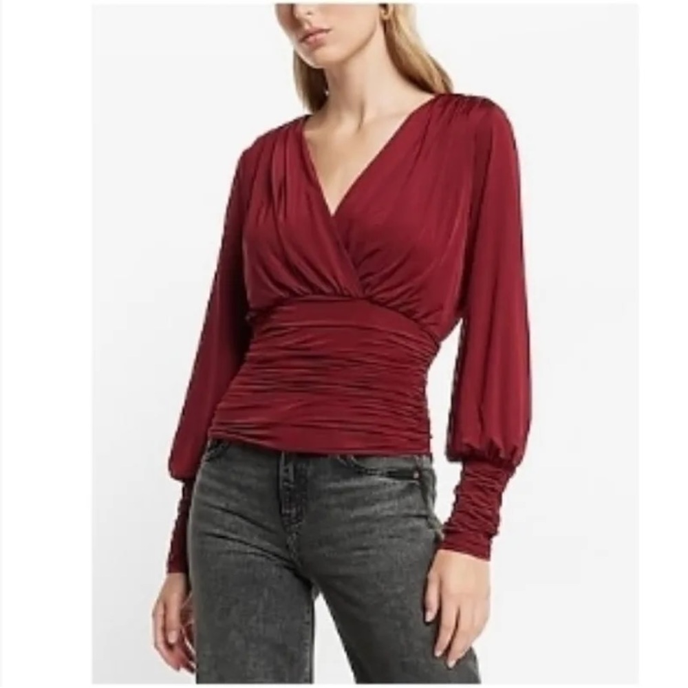NWT Express Rushed Red Long-Sleeved Top
